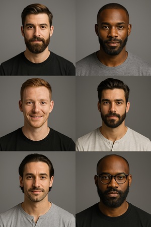 Panorama de différents styles de barbe