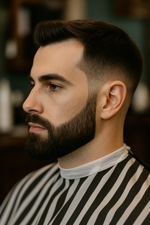 Contours et lignes de barbe de près